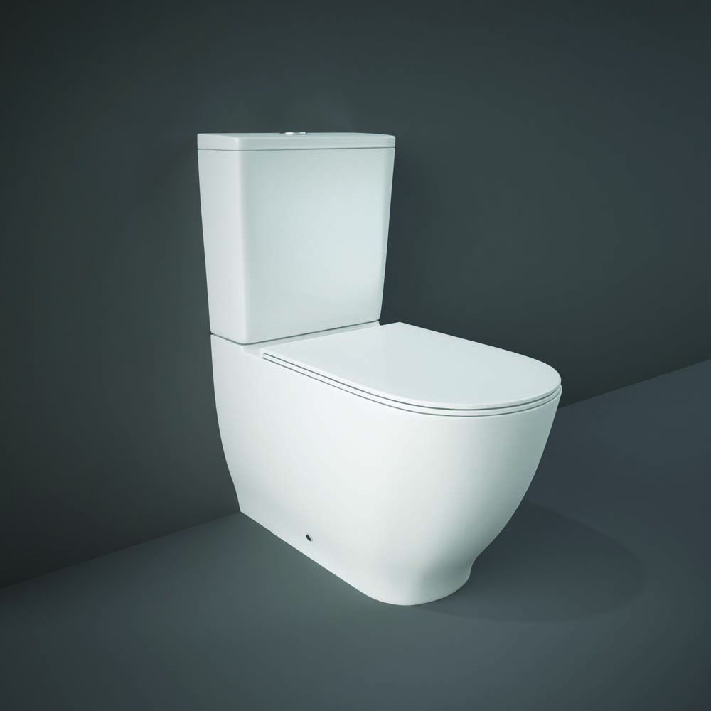 Duoblok Toilet Randloos Modern met Softclose Toiletzitting Glanzend Wit | RAK Moon x Hudson Reed