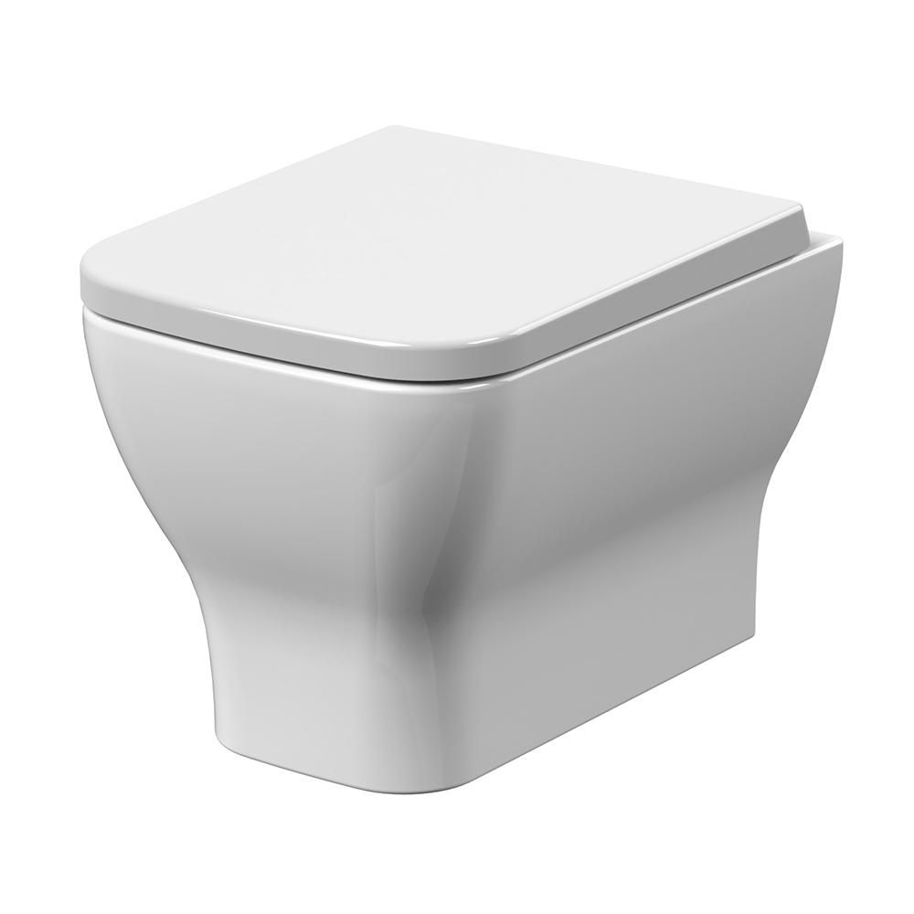 Hangend Toilet Randloos Modern Vierkant met Soft-Close Toiletzitting