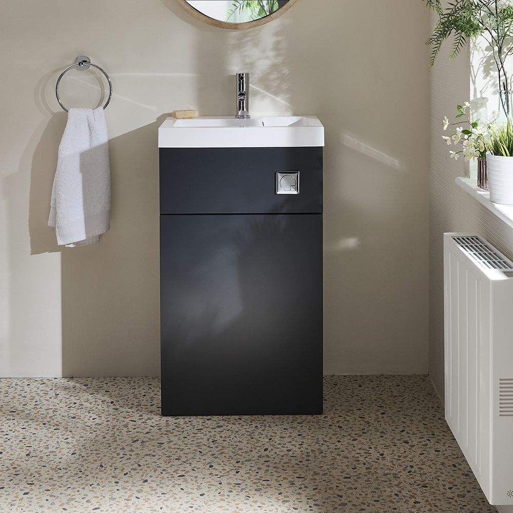 WC-ombouw met Wastafel en Reservoir (Toiletpot Niet Inbegrepen) 50cm x 89cm Modern | Keuze Afwerking | Cluo