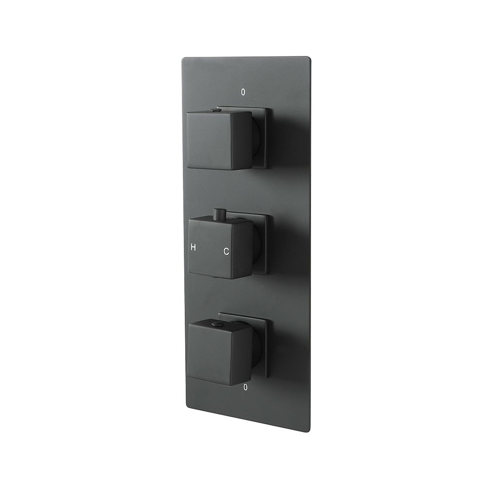 Douchekraan 2-Weg Thermostatisch Modern Vierkant Zwart | Preto