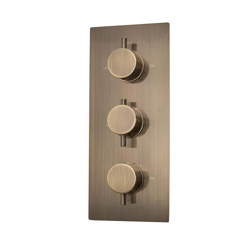 Douchekraan Thermostatisch Inbouw 3-Weg met Omstel Geborsteld Messing | Clarus