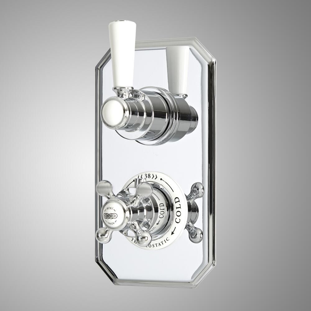 Douchekraan Thermostatisch Inbouw 2-Weg Klassiek met Omstel Chroom en Wit | Elizabeth