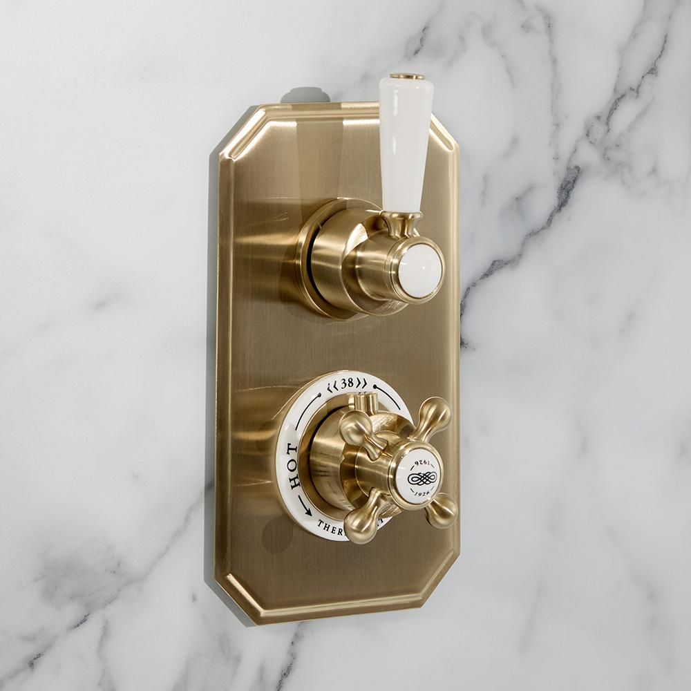 Hudson Reed Elizabeth - Douchekraan Inbouw Thermostatisch 1-Weg Klassiek - Satijn Goud