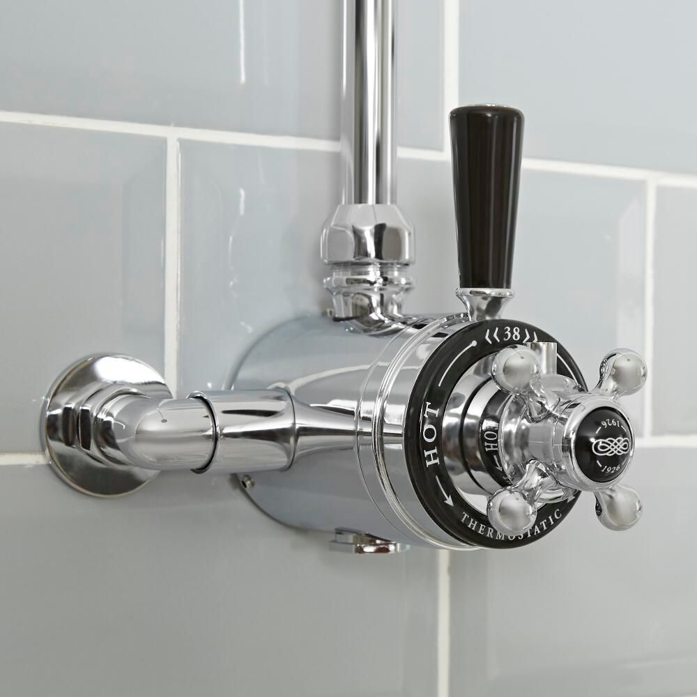 Hudson Reed Elizabeth - Douchekraan Opbouw Thermostatisch Klassiek - Chroom en Zwart