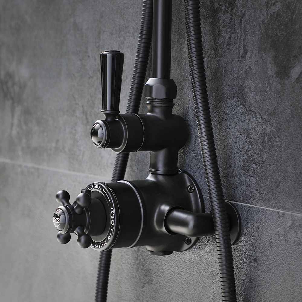 Douchekraan Thermostatisch Opbouw 1-Weg Klassiek Zwart | Elizabeth