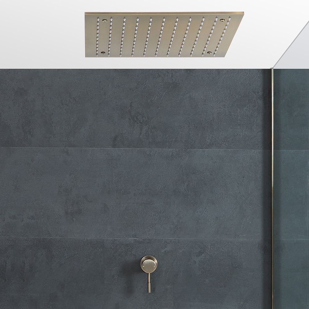 Doucheset met Douchekraan en 40cm Vierkante Plafond Douchekop Geborsteld Messing | Clarus
