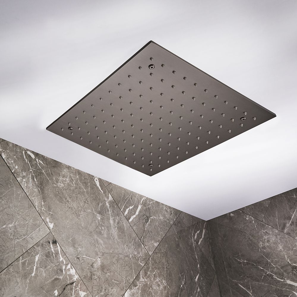 Inbouw Plafond Douchekop 40cm Vierkant Modern - Zwart Nikkel | Otto