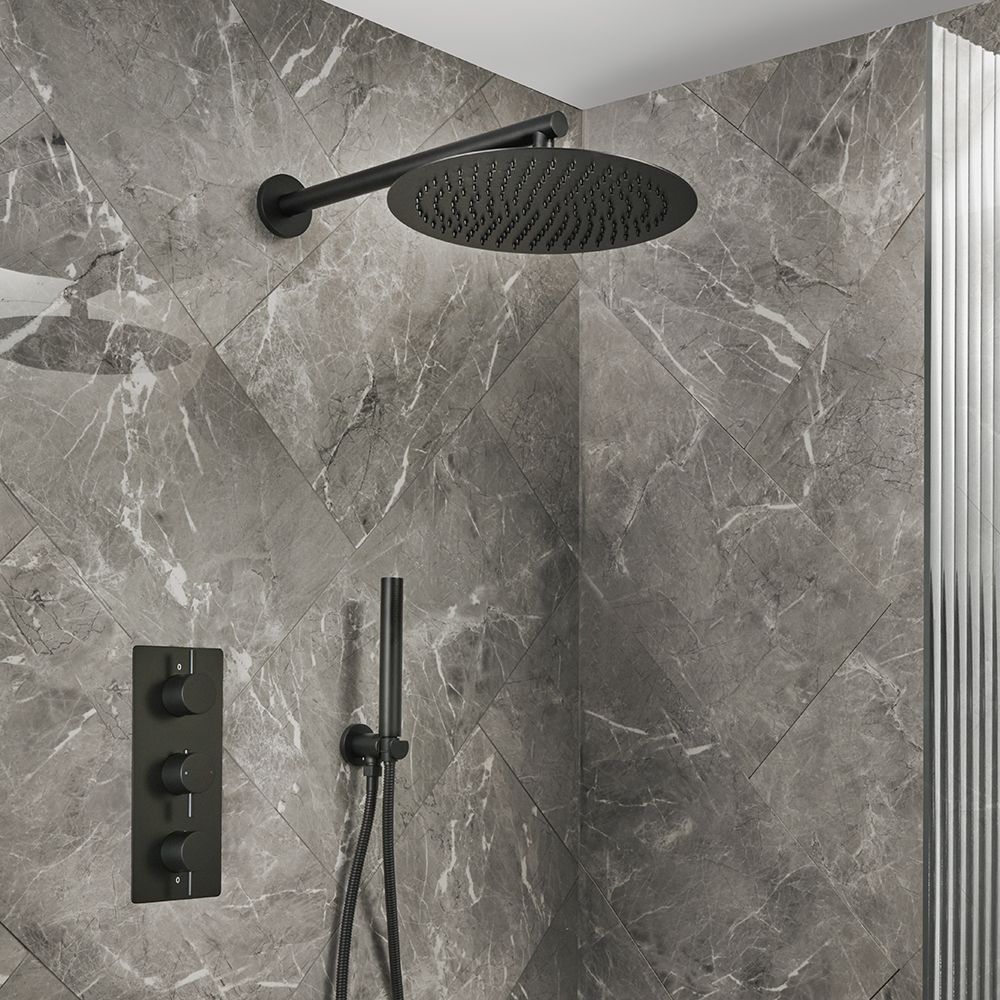 Douchekraan Thermostatisch 2-Weg met aan de Muur Gemonteerde Douchekop en Handdouche Modern | Keuze Afwerking | Otto