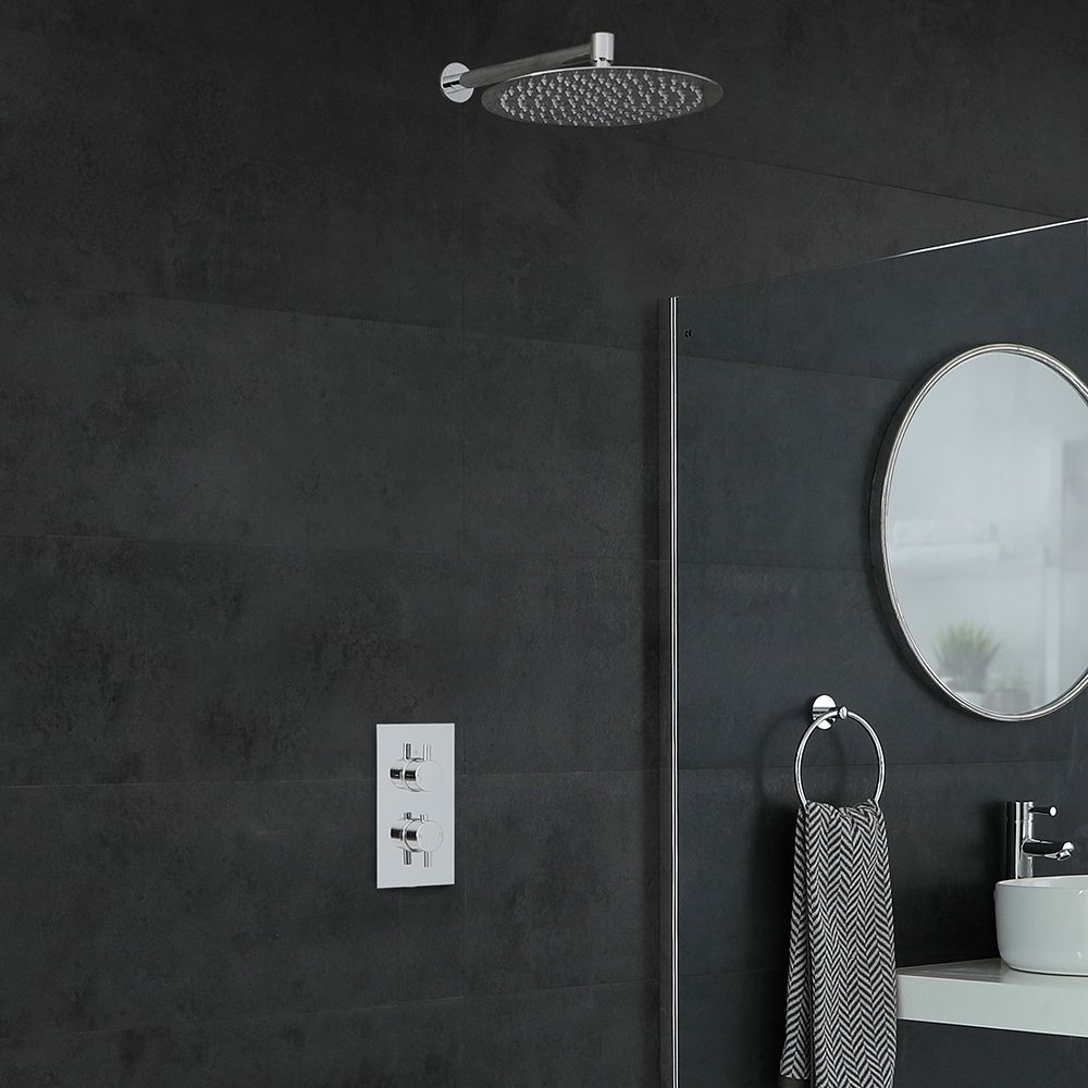 Como 1-weg Inbouw Thermostaatkraan incl d.20cm Douchekop en Douche-arm