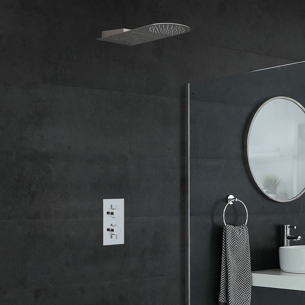 Doucheset Inbouw 2-Weg Thermostatisch met Omstel,  Douchekop met Watervaleffect Chroom | Como