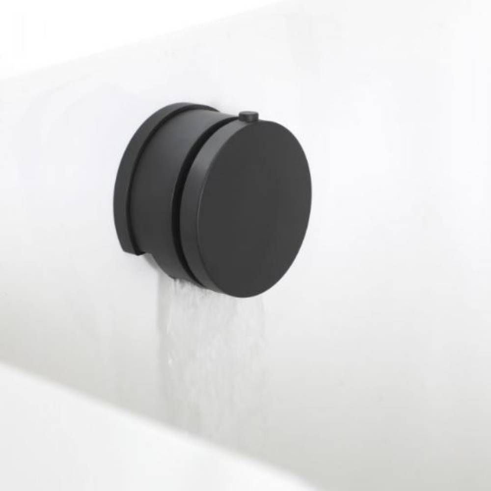 Badkraan 2-Weg Thermostatisch met Omstel, met Handdouche en Overloop-Badvuller Zwart | Nox