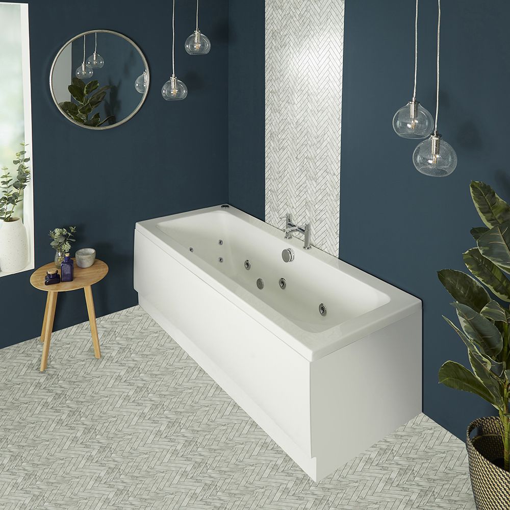Whirlpool Bad Standaard Modern Dubbelzijdig Glanzend Wit | Keuze Afmeting, Keuze Jets en Optionele Badpanelen | Sandford