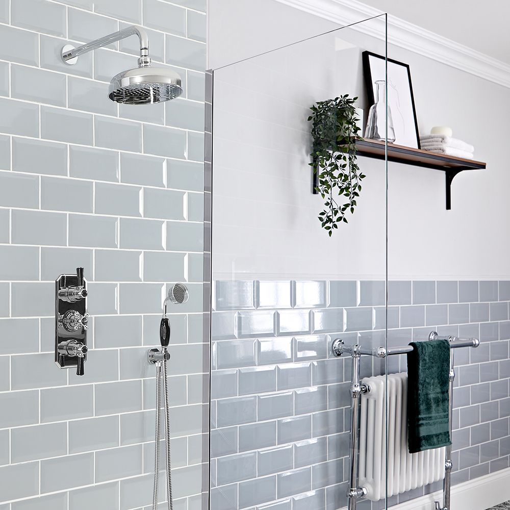 Douche en Bad Systeem Thermostatisch Chromen en Zwart | Creëer Uw Eigen Douche en Bad Systeem | Elizabeth