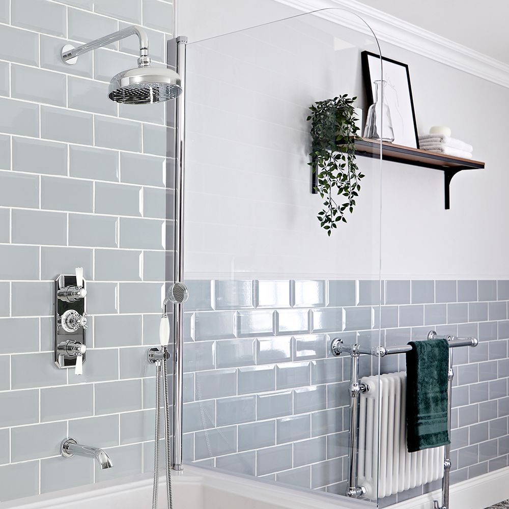 Douche en Bad Systeem Thermostatisch Chromen en Wit | Creëer Uw Eigen Douche en Bad Systeem | Elizabeth