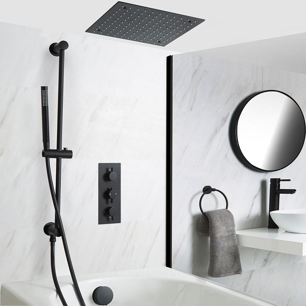 Douche en Bad Systeem Thermostatisch Zwart - Creëer Uw Eigen Douche en Bad Systeem | Nox