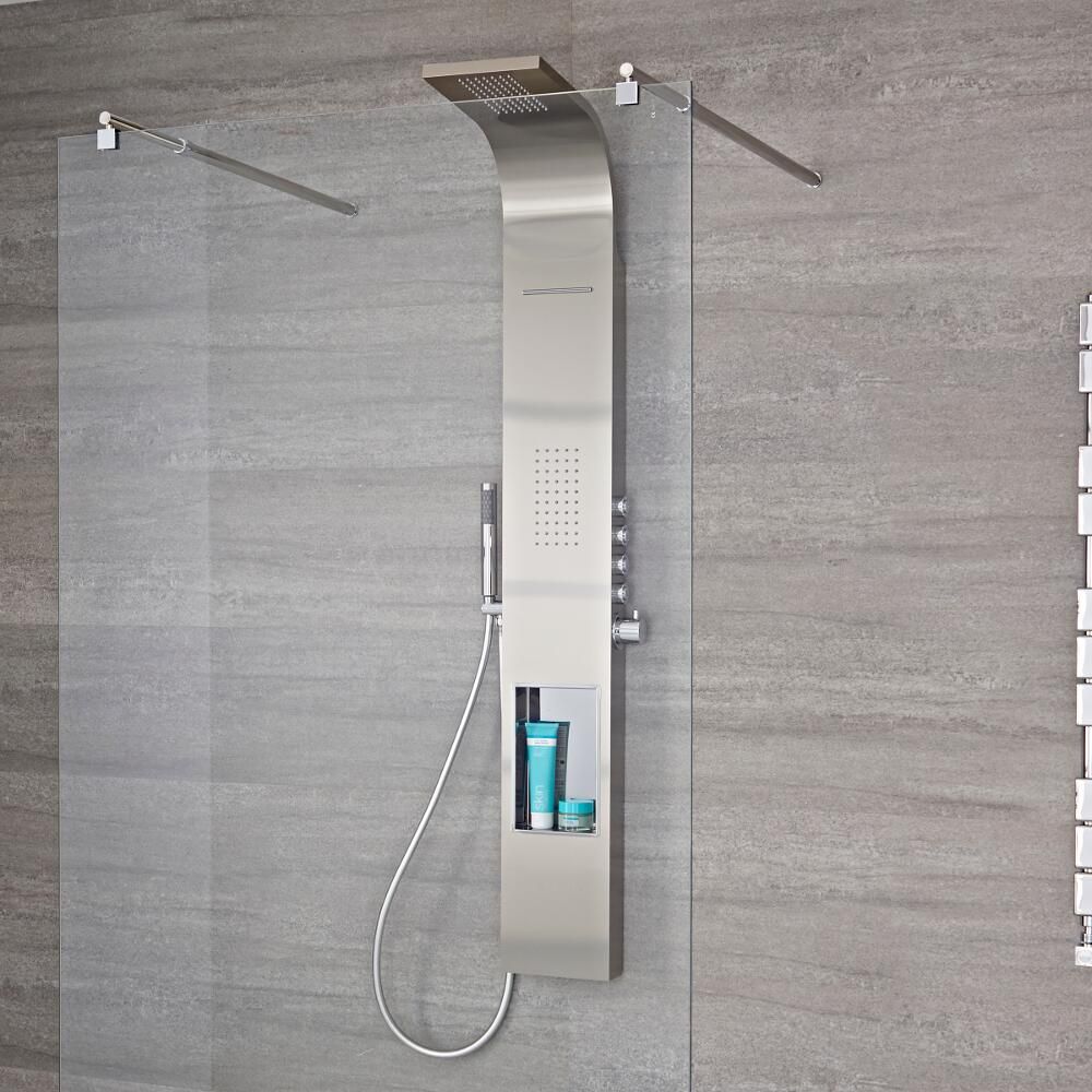 Douchepaneel 4-Weg Thermostatisch met Douchekop, Waterval, Handdouche en Zijdouche Chroom | Vista