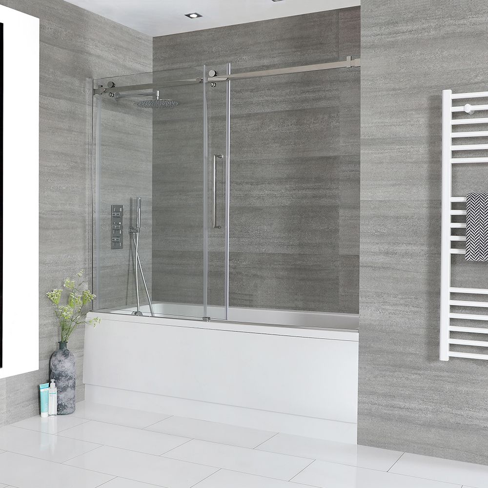 Ligbad Standaard met Schuifbare Badwand en Voorpaneel | Keuze Afmeting Bad | Optie voor Afvoerplug en Badsifon | Sandford