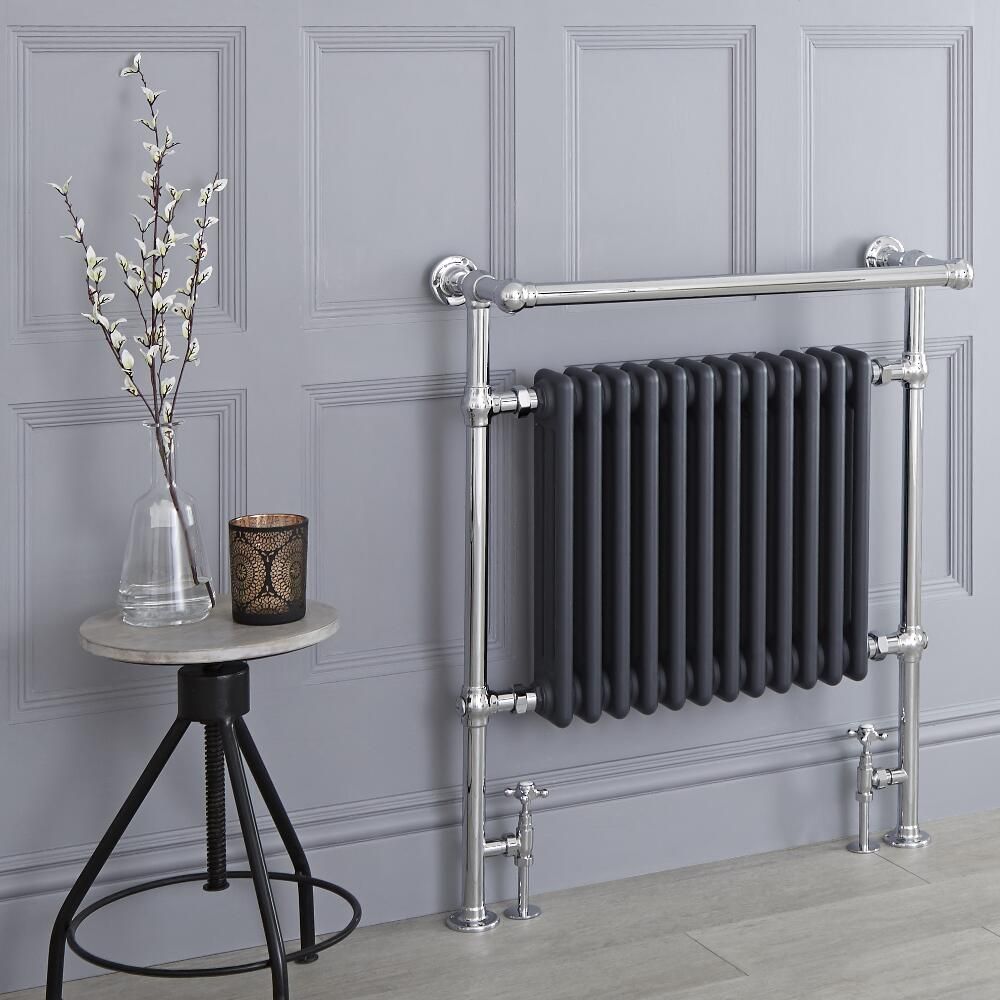 Klassieke Handdoekradiator 93cm x 79cm - Chroom/Antraciet | Elizabeth