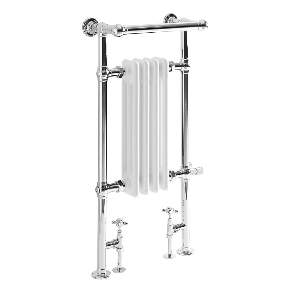 Handdoekradiator Dual Fuel / Hybride Klassiek Wit met Overhangend ...