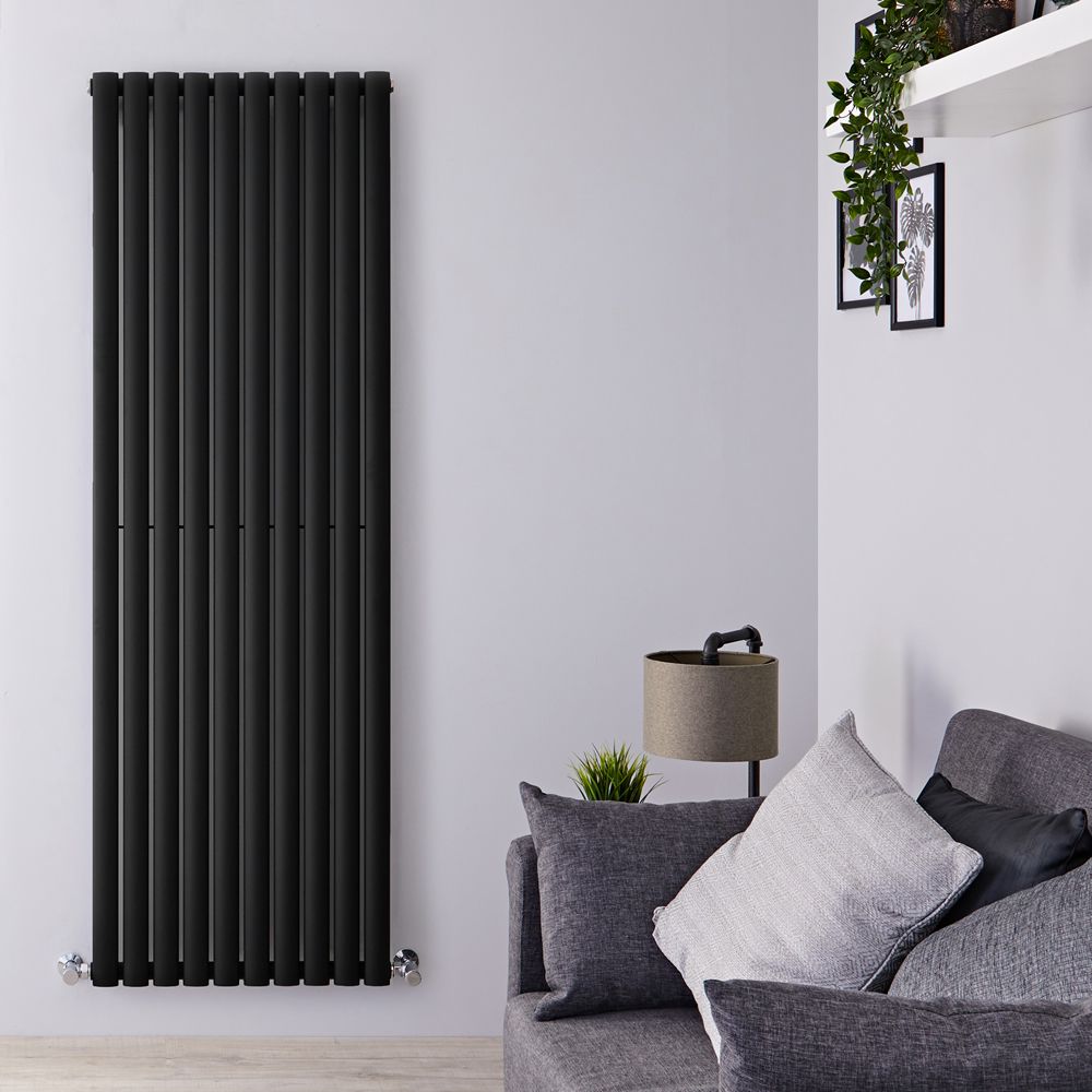 Verticale Design Radiator Enkel Paneel 178cm x 59cm - Zwart | Revive