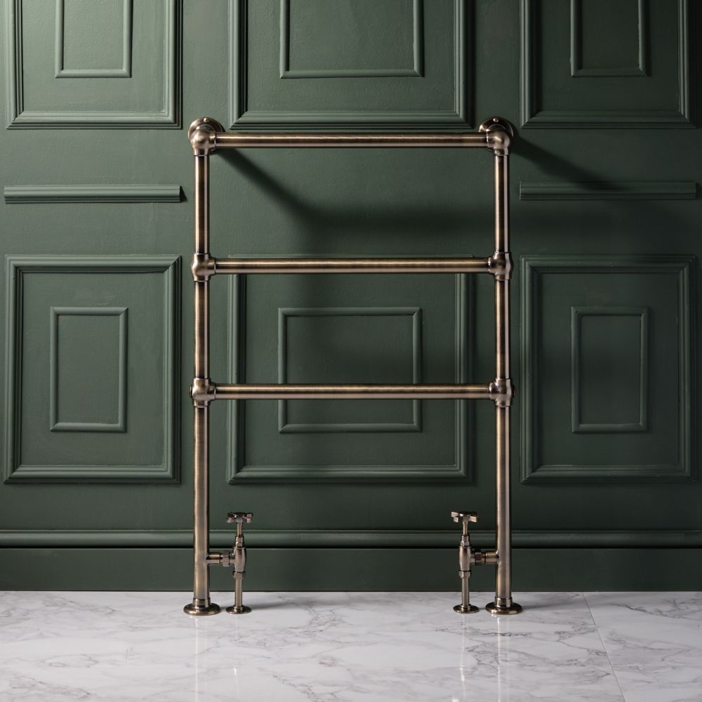 Handdoekradiator CV Klassiek 96,6cm x 67,3cm - Donker Geborsteld Messing | Countess