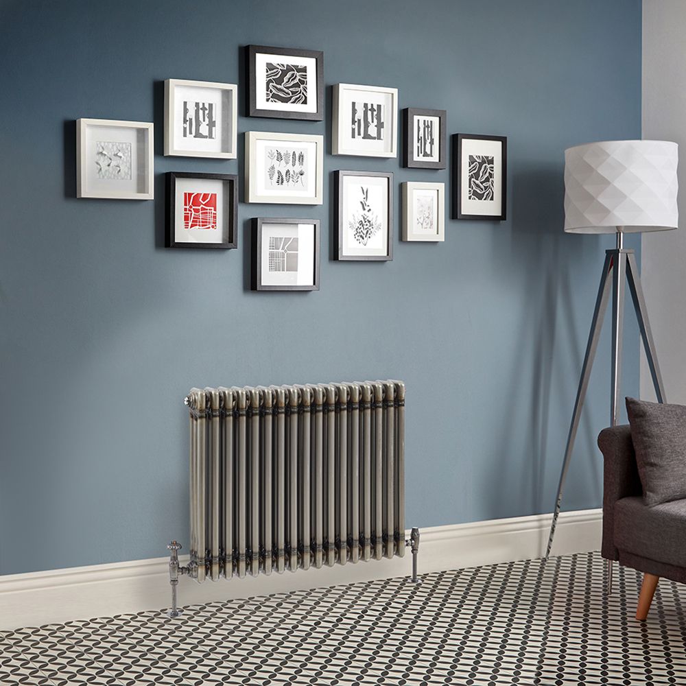Kolomradiator Horizontaal Klassiek 3-kolommen - Gelakt Ruw Metaal | 60cm x 78,5cm | Windsor