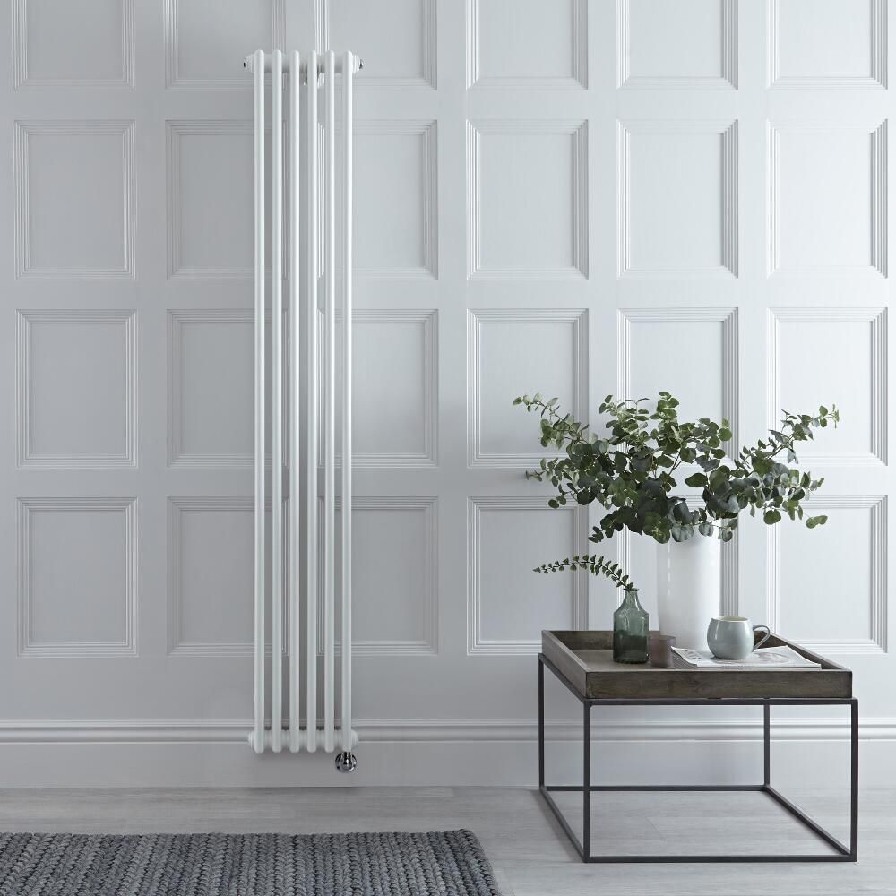 Elektrische Kolomradiator Klassiek Verticaal 3-Koloms Wit 29 x 180cm Keuze WiFi-Thermostaat en Kabelafdekking | Windsor