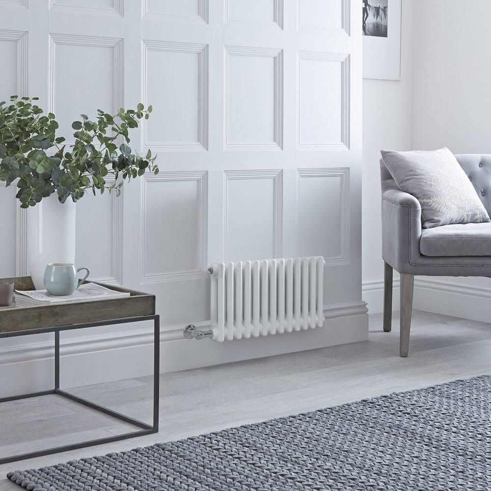 Elektrische Design Radiator Horizontaal 2 Kolommen Klassiek Wit 60,5 x 30cm Met Optionele WiFi-Thermostaat | Windsor
