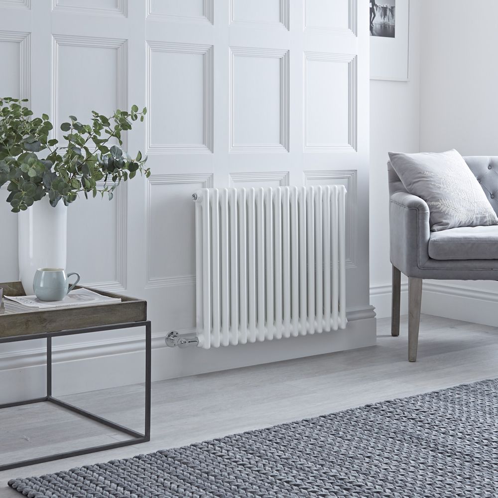 Elektrische Design Radiator Horizontaal Klassiek Wit 78,5 x 60cm Met Optionele WiFi-Thermostaat | Windsor