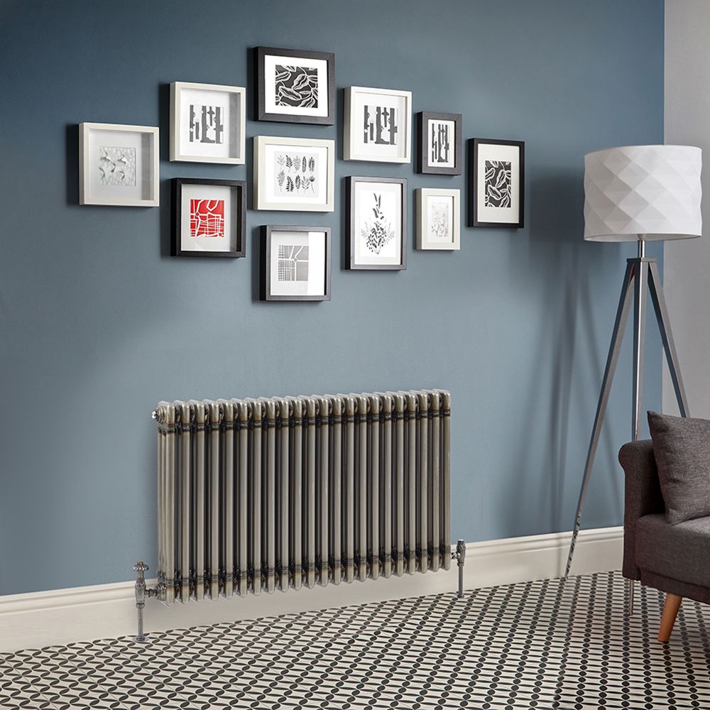 Kolomradiator Horizontaal Klassiek 3-kolommen - Gelakt Ruw Metaal | 60cm x 101cm | Windsor
