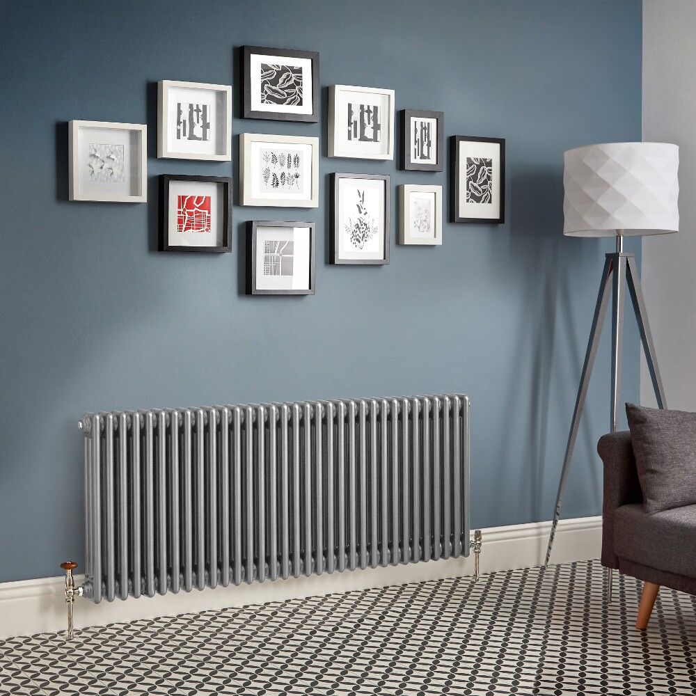 Kolomradiator Horizontaal Zilver Metallic Keuze Afmeting | Windsor
