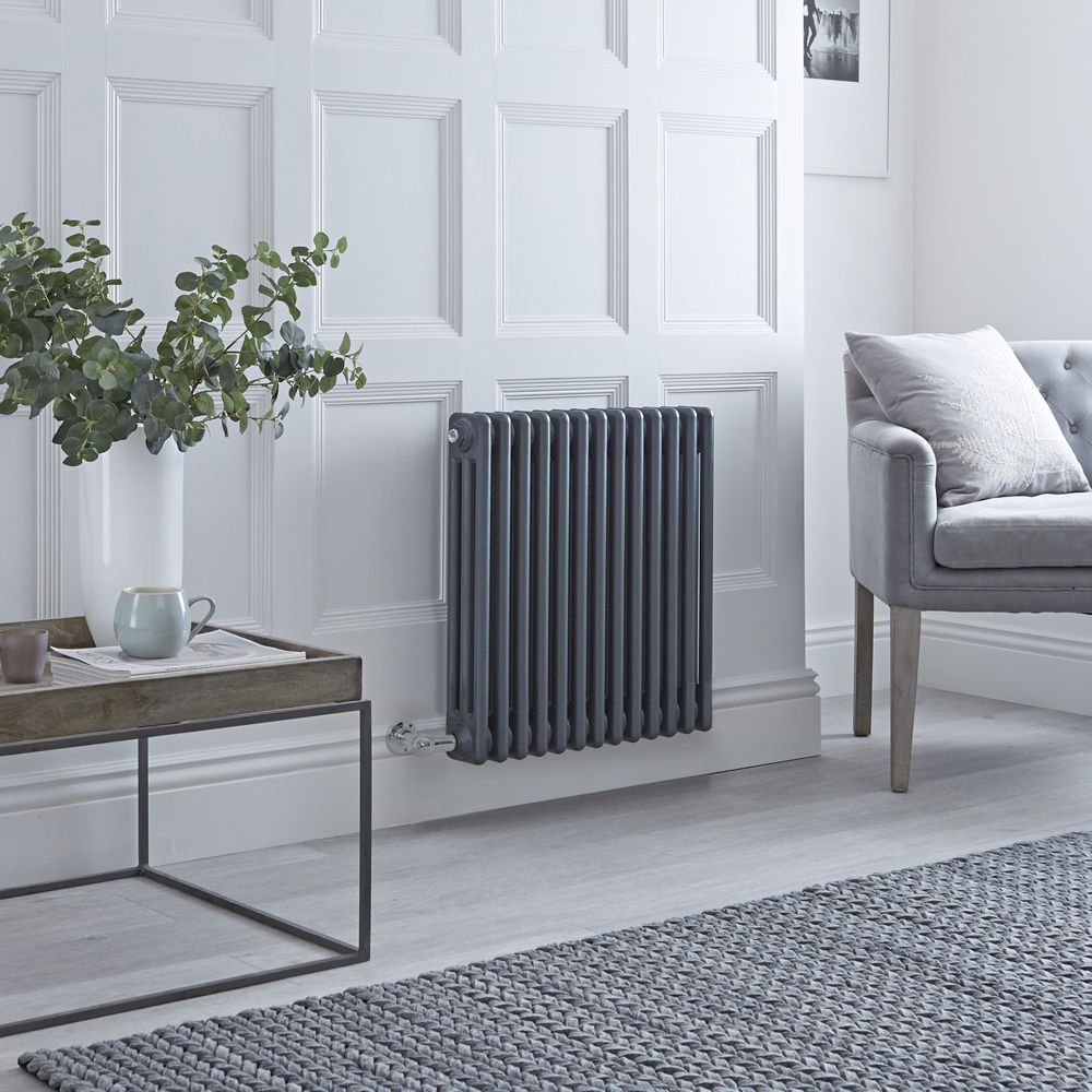 Elektrische 3-Koloms Radiator Horizontaal Klassiek - Antraciet | Keuze Afmeting en Optie voor WiFi Thermostaat | Windsor