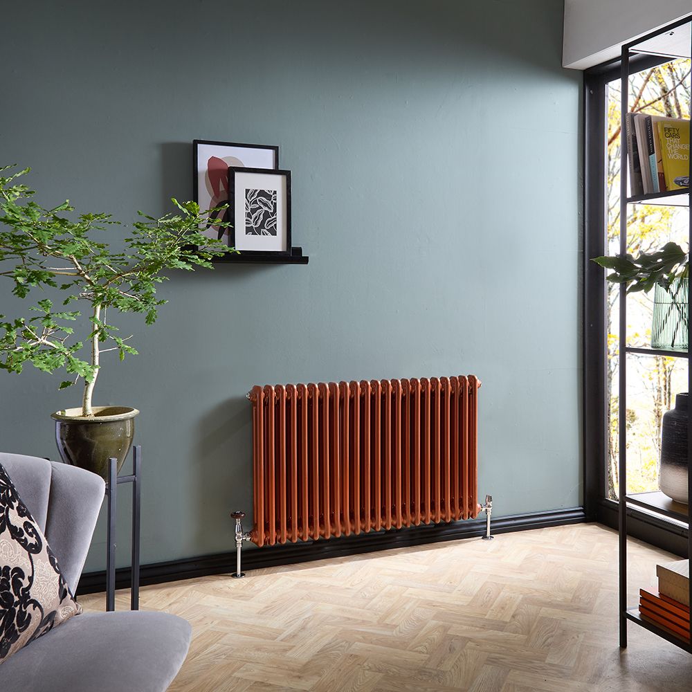 Kolomradiator Horizontaal 2-Kolommen Klassiek - Koper Metallic | Keuze Afmeting | Windsor