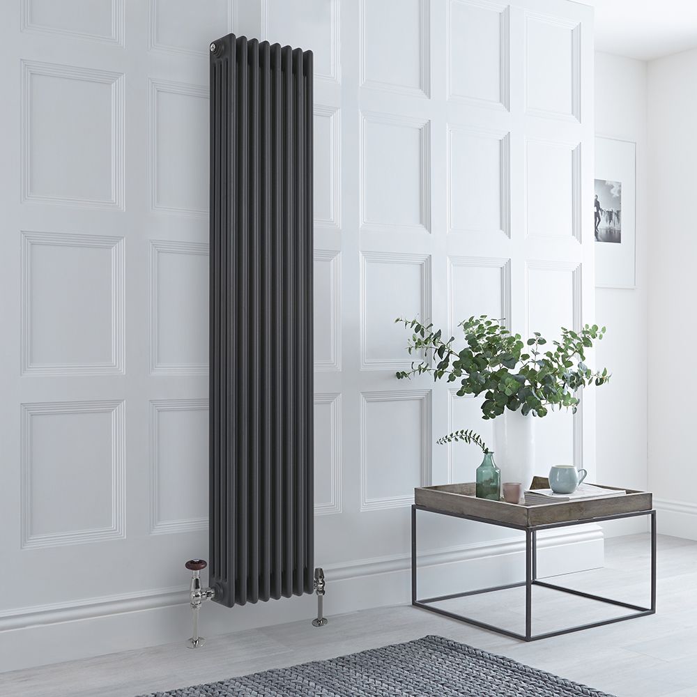 Kolomradiator Verticaal Klassiek 4-Kolommen 180cm x 38cm Antraciet  | Windsor