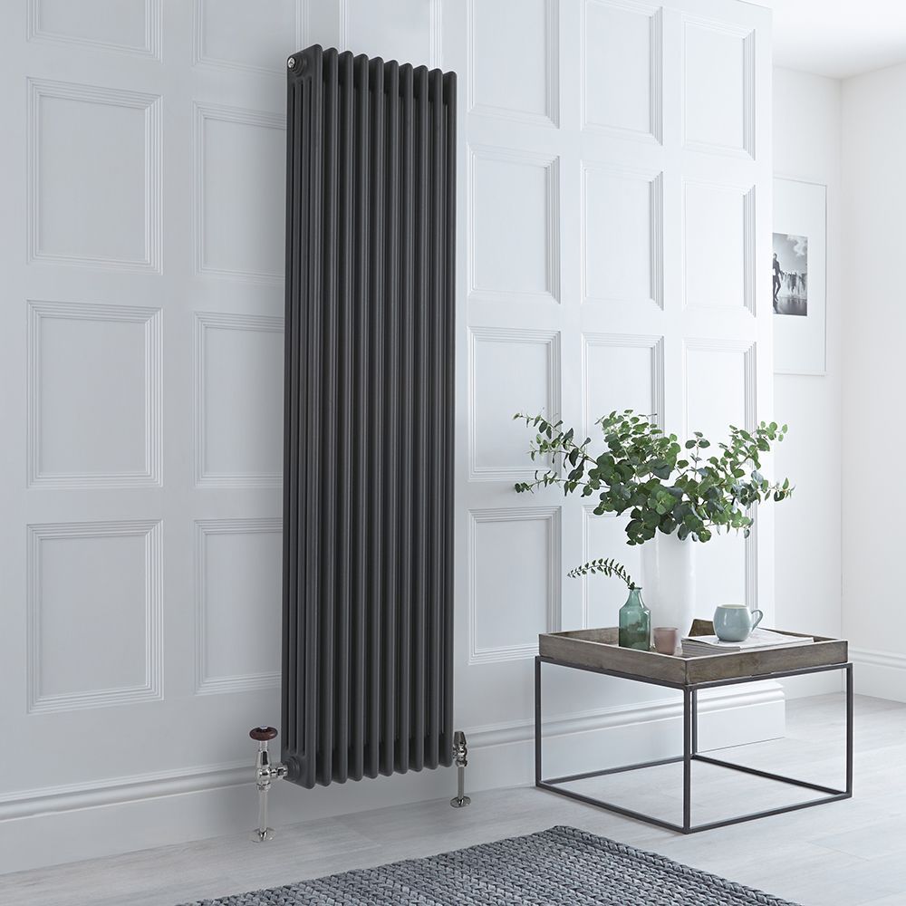 Windsor - 180cm Antraciete Verticale 4-Koloms Radiator - Diverse Afmetingen