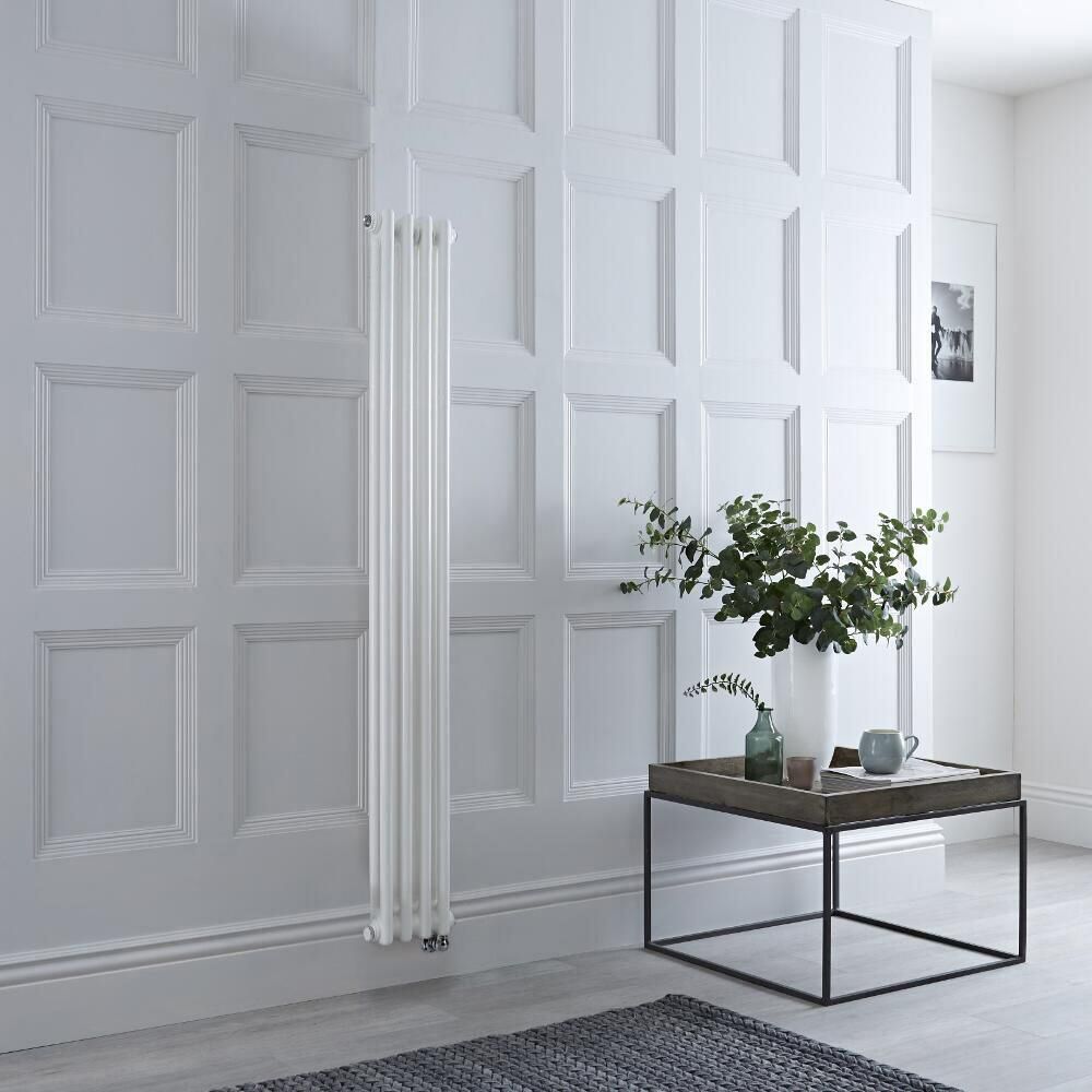 Elektrische 2-Koloms Radiator Verticaal Klassiek - Wit | Keuze Afmeting en Optie voor WiFi Thermostaat | Windsor