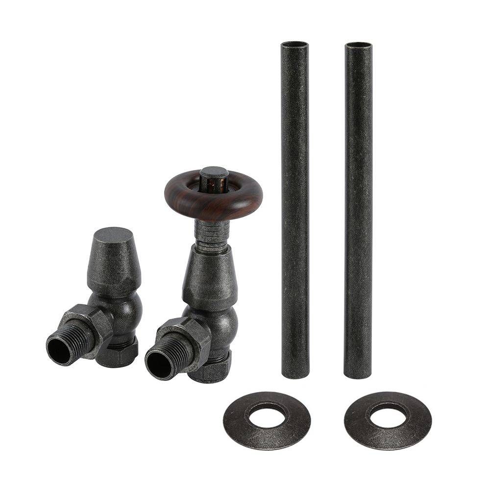 Radiatorkranen Thermostatisch Haaks Klassiek met Radiatorbuizen - Tinnen | Windsor