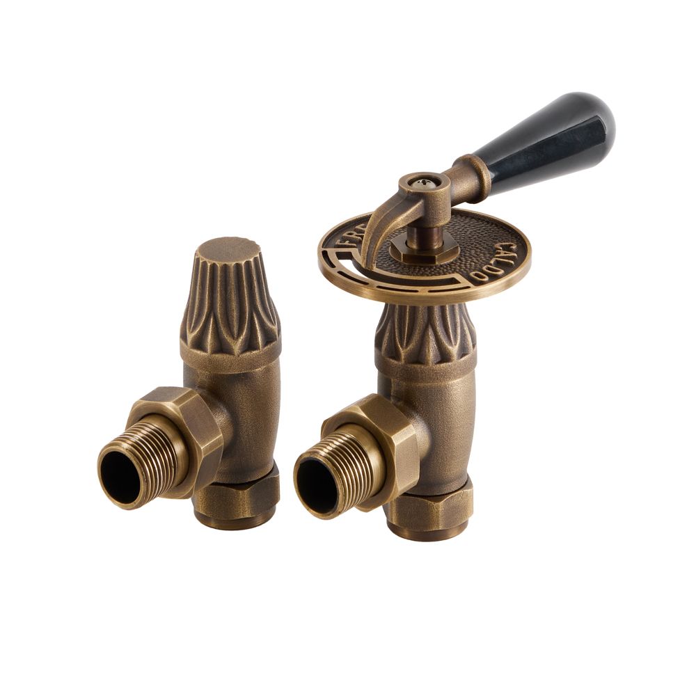 Haakse Radiatorkranen Thermostatisch Klassiek - Messing