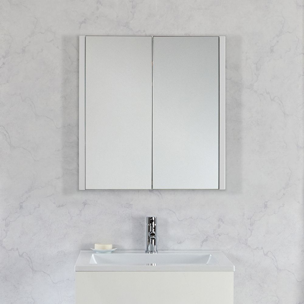Spiegelkast - Wit Hoogglans - 65 x 60 x 10cm | Cluo