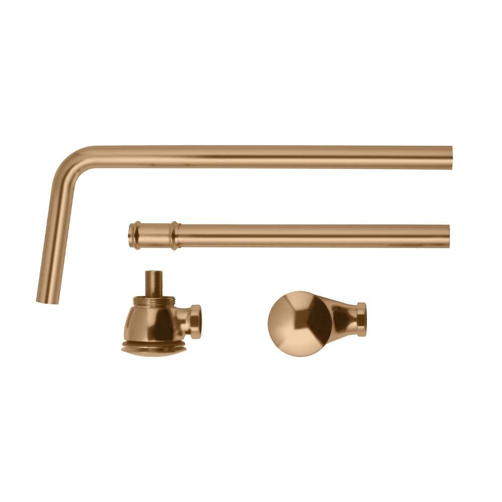 Badafvoercombinatie: Overloop en Pop-Up Afvoerplug - Geborsteld Koper