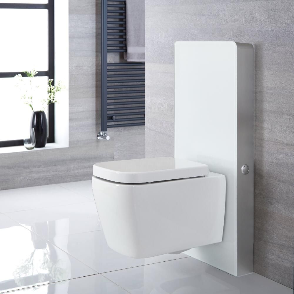 Hangend Toilet | Milton Stortbak Ombouw Touch-free Bedieningspaneel Wit 50cm | Saru
