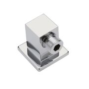 Vierkante Verchroomd Massief Messing Muuraansluitbocht | Kubix