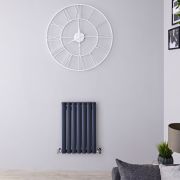Design Radiator Antraciet Horizontale Aluminium DubbelPaneel 41cm x 60cm|Revive Air