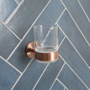 Glazen beker en houder Geborsteld Brons | Amara