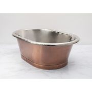 Koperen Opzetwastafel Klassiek 53cm x 34,5cm - Nikkel Afwerking