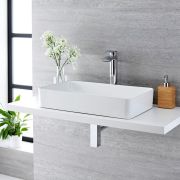 Opzetwastafel Rechthoekig 60cm x 34cm Wit | Alswear