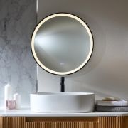 Wandspiegel 60cm Rond met LED-Verlichting Modern - Zwart | Camila