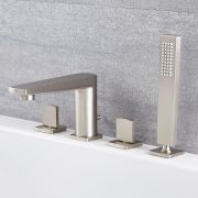 Badmengkraan 4-Gats met Handdouche Geborsteld Nikkel | Harting