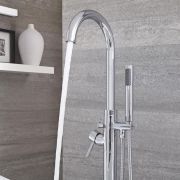 Vrijstaande Badmengkraan met Handdouche - Modern Rond | Kies de Afwerking