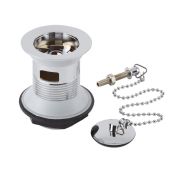 Afvoerplug Klassiek voor Wastafel met Overloop Inclusief Stop met Ketting - Chroom